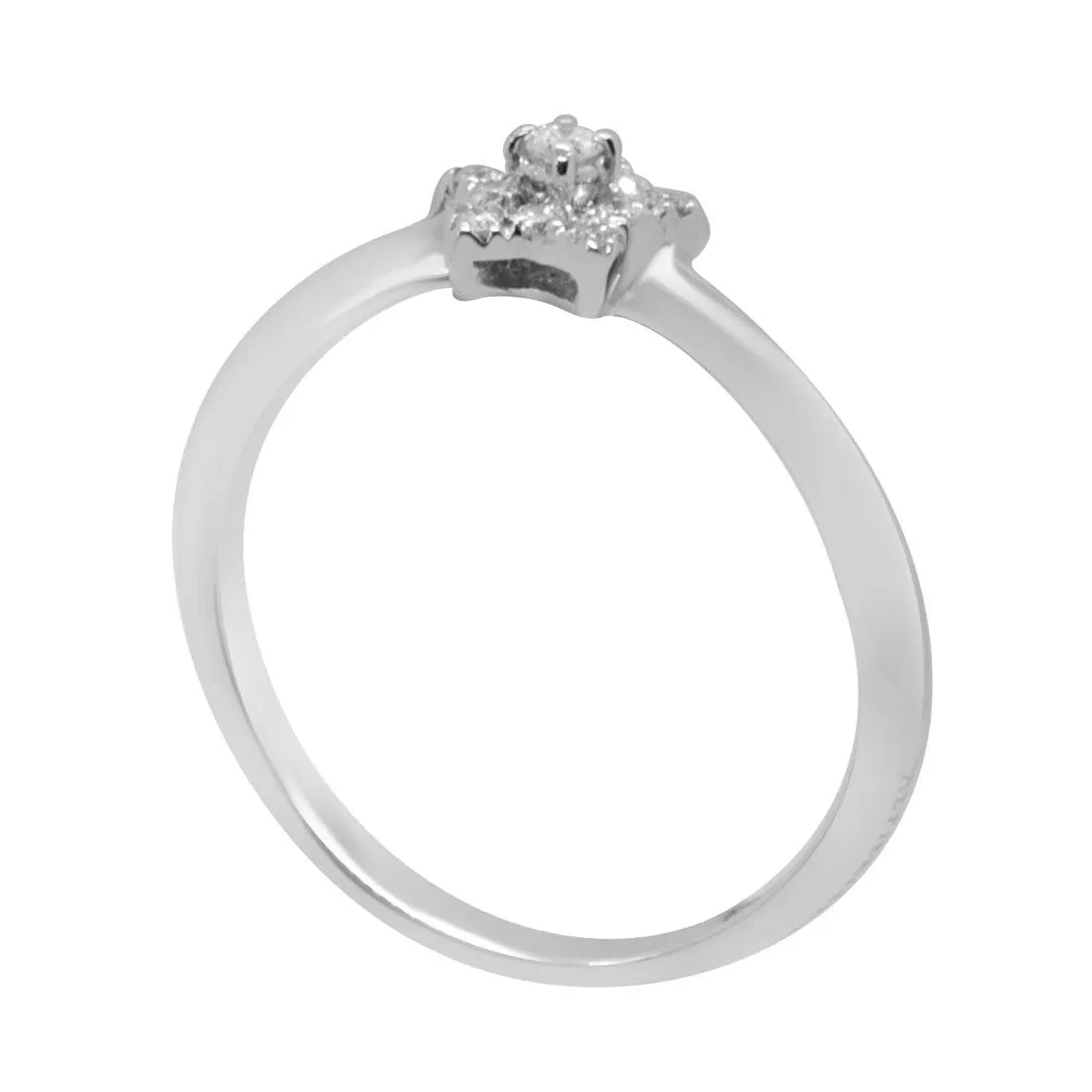 Anello in oro bianco con diamanti 0,12 ct mis 13