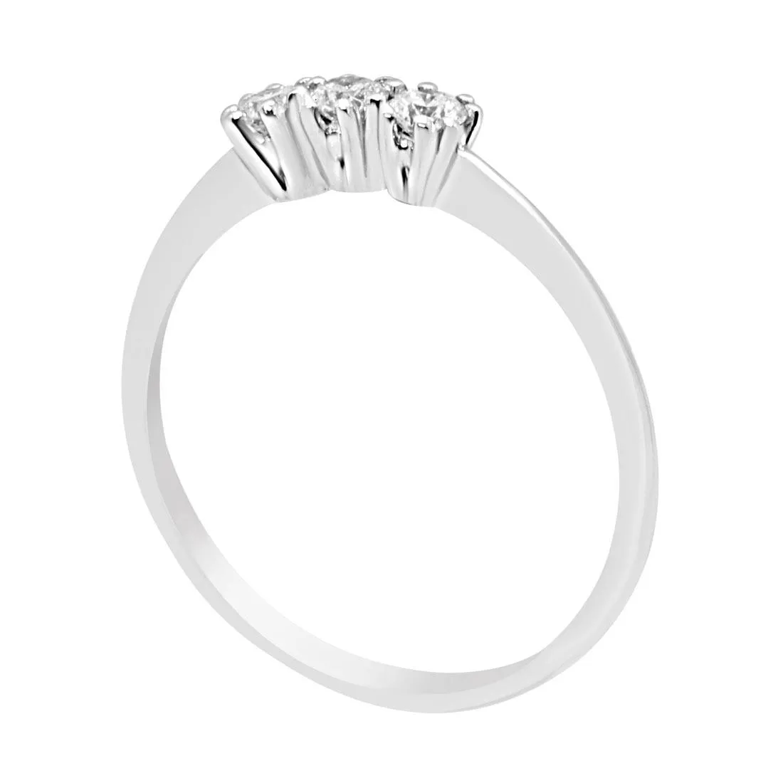 anello trilogy  in oro bianco con diamanti ct 0.24