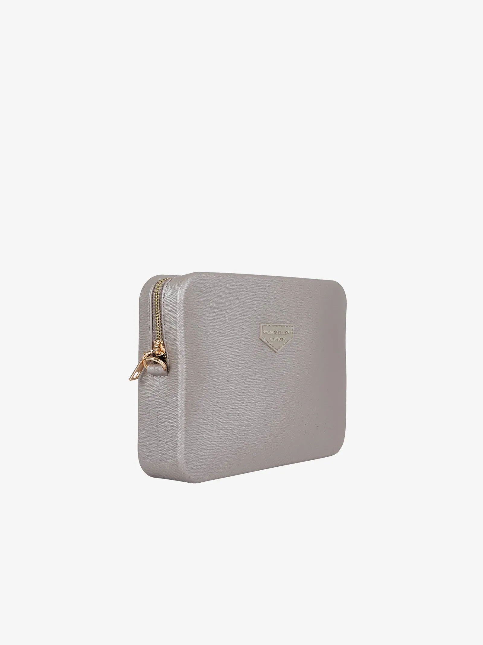 Borsa a spalla Flat Flowe donna beige