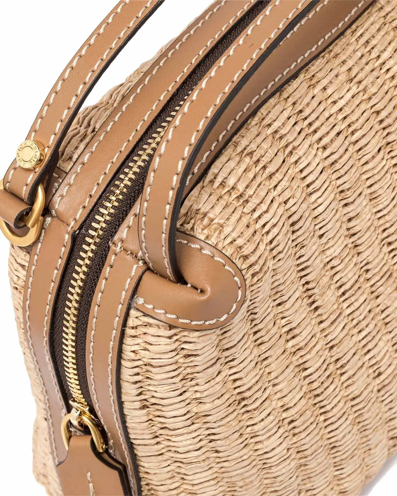 Borsa Alifa rafia naturale + cuoio