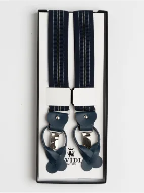 Bretella regular disegno regimental con occhielli e clips