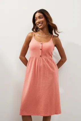 Button Down 100% Cotone Cami Summer Vestito    