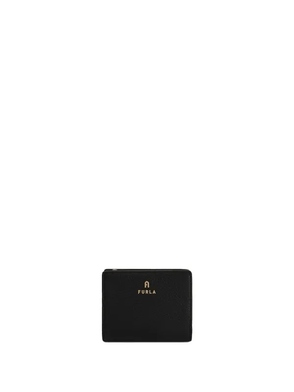 Camelia S black wallet in grained leather