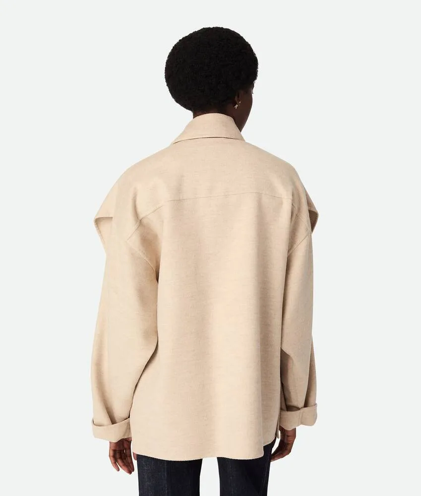 Cappotto corto in lana doppiata e cashmere 