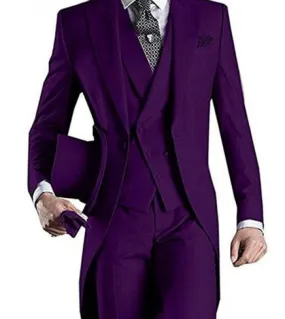 Classic Long Bridegroom Tuxedo Formal Custom Design Tailcoat Men Party Groomsmen Suits For Wedding Tuxedos Jacketpants