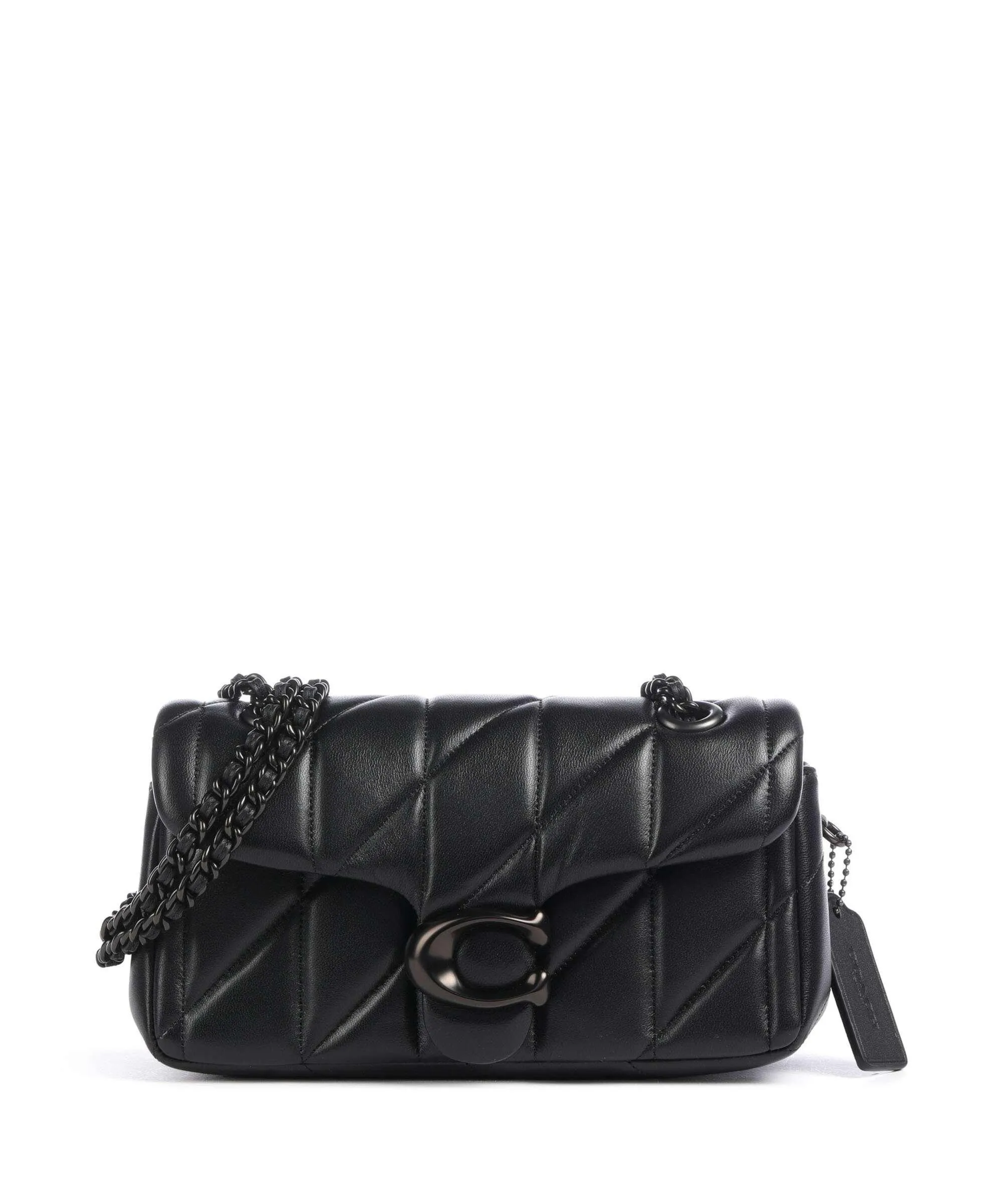  Coach Tabby 20 Borsa a spalla pelle a grana fine nero  