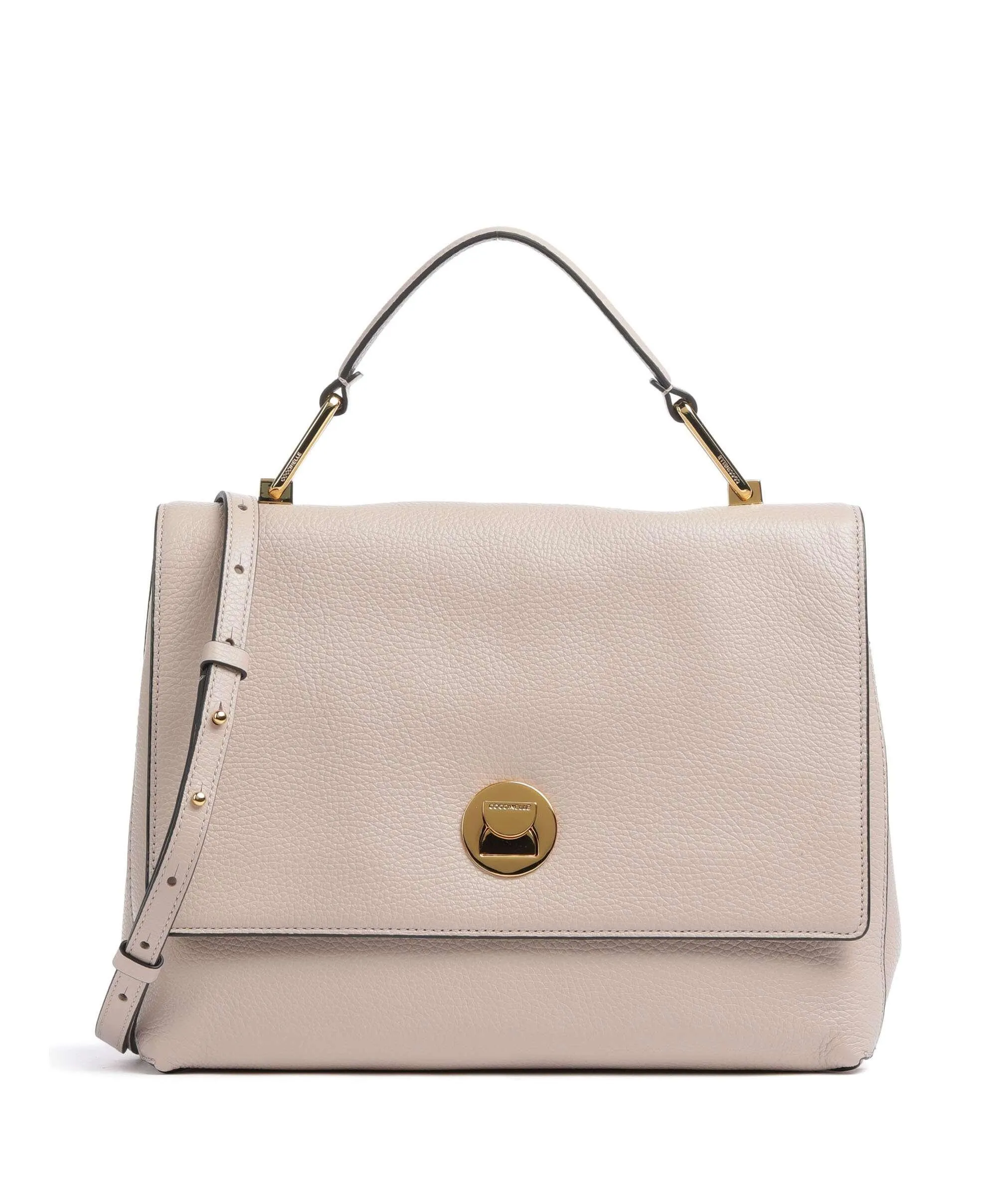  Coccinelle Liya Borsa a mano pelle granulata beige  