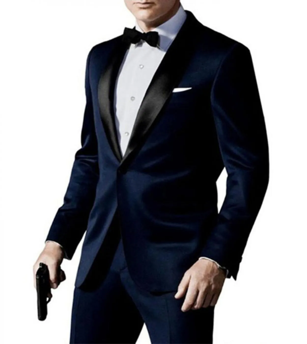 Custom Made Dark Blue Suit Inspired By Suit Worn In James Bond Wedding Suit For Men Groomsman Tuxedos Groom Wedding Suit