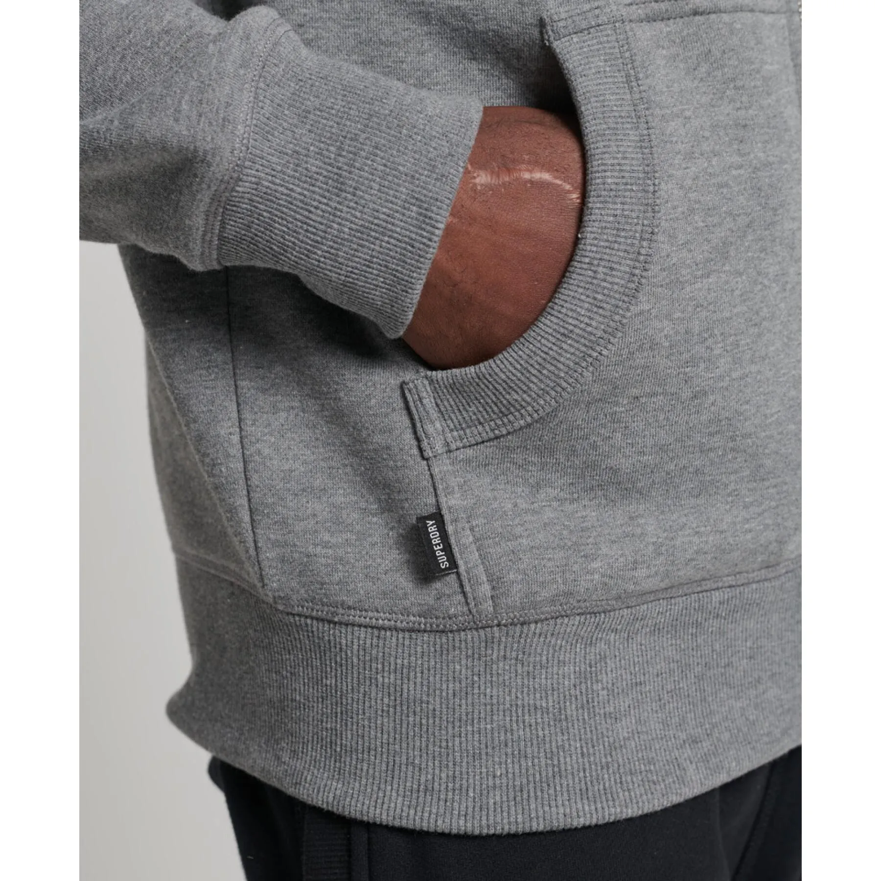 Felpa con cappuccio e logo ricamato con zip in cotone biologico Superdry Vintage