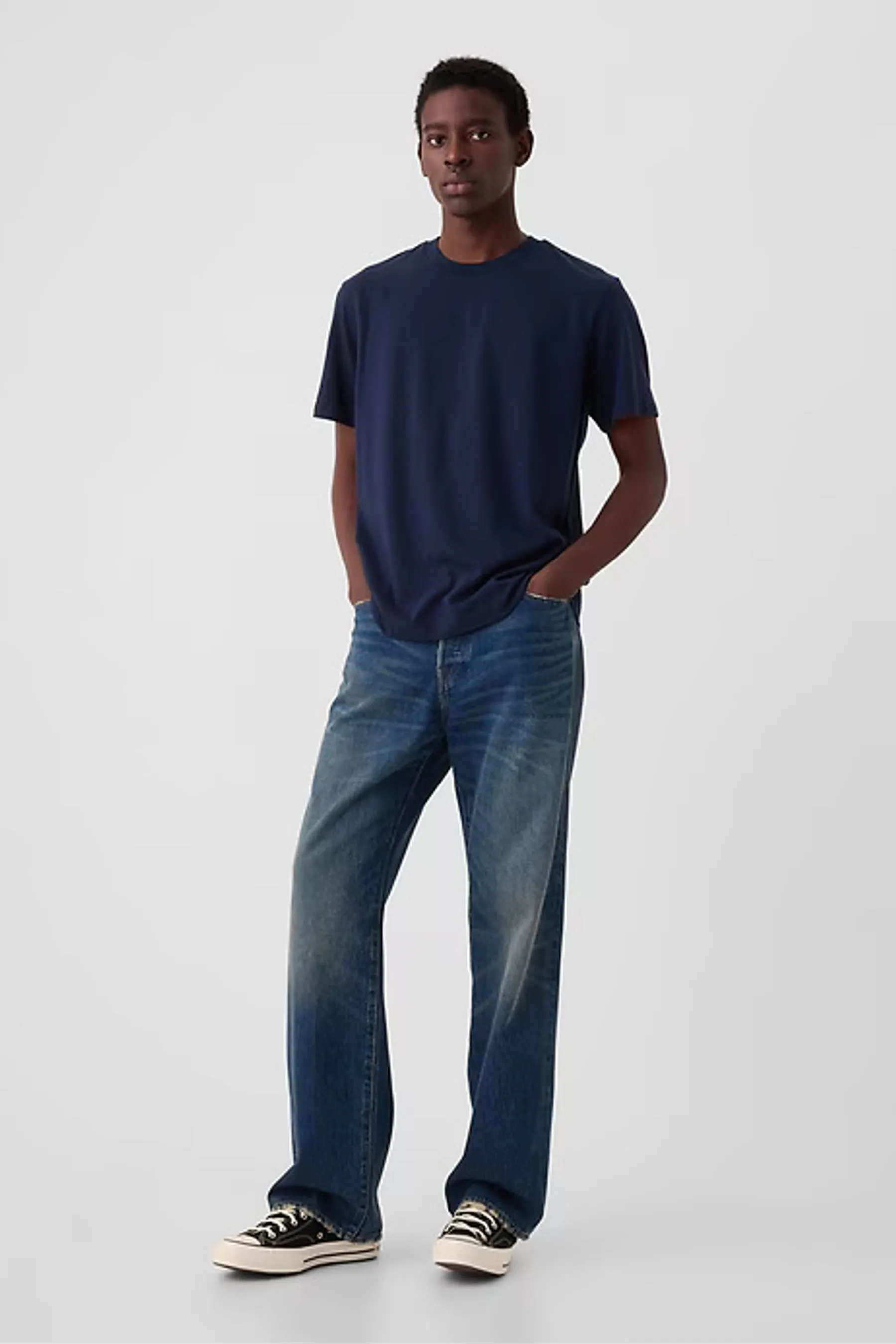 Gap T Shirt Classica 100% Cotone Organico Scollo a V Maniche corte    