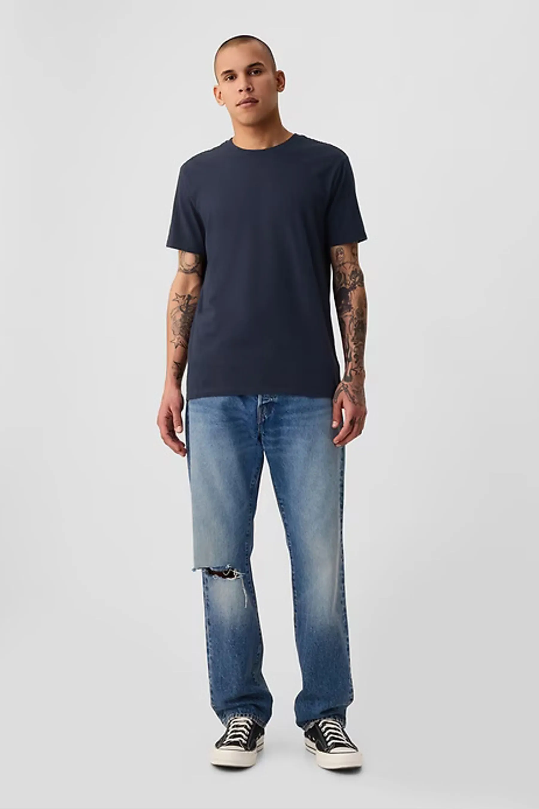 Gap T Shirt Classica 100% Cotone Organico Scollo a V Maniche corte    