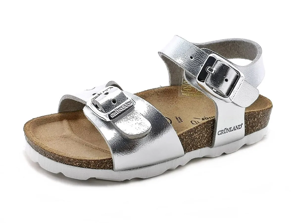Grunland Junior  ---------    ------------Sandali con fibbia - Argento