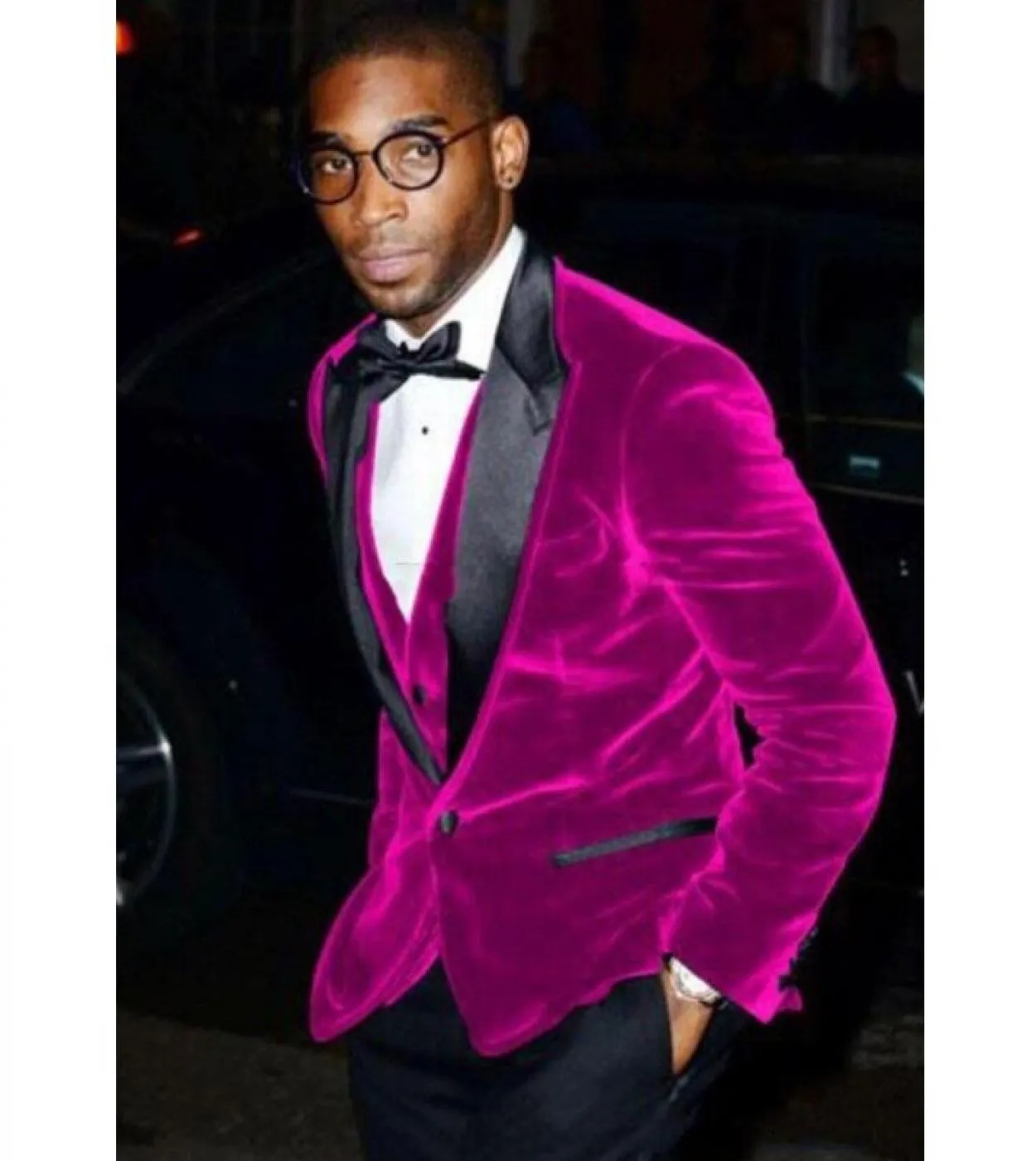 Handsome Groomsmen Peak Risvolto Smoking dello sposo Abito da sposa da uomo Giacca da uomo Blazer Prom Dinner Abito da 3 pezzi G