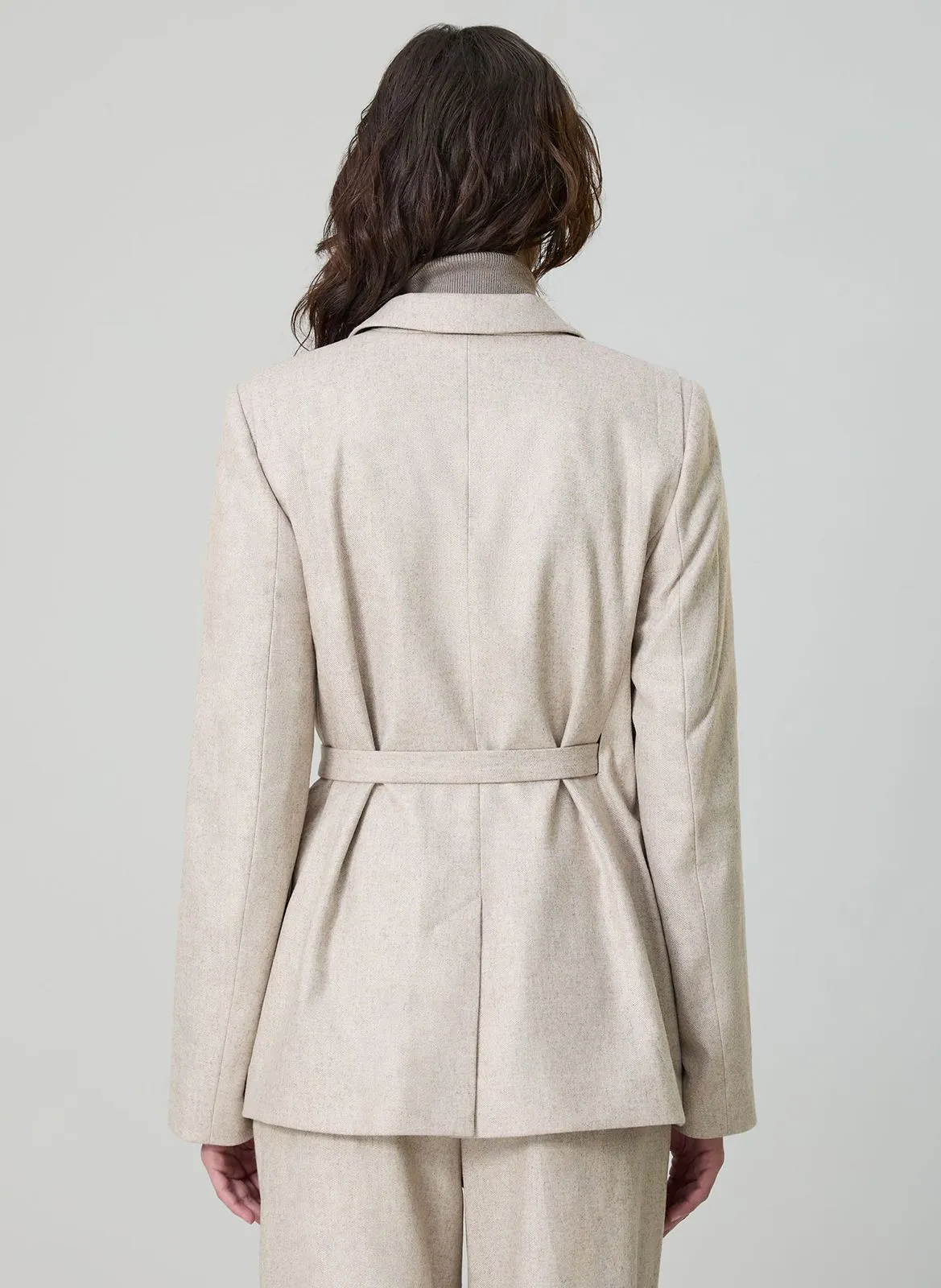  IKKS   Giacca tailleur dritta in misto lana | Beige