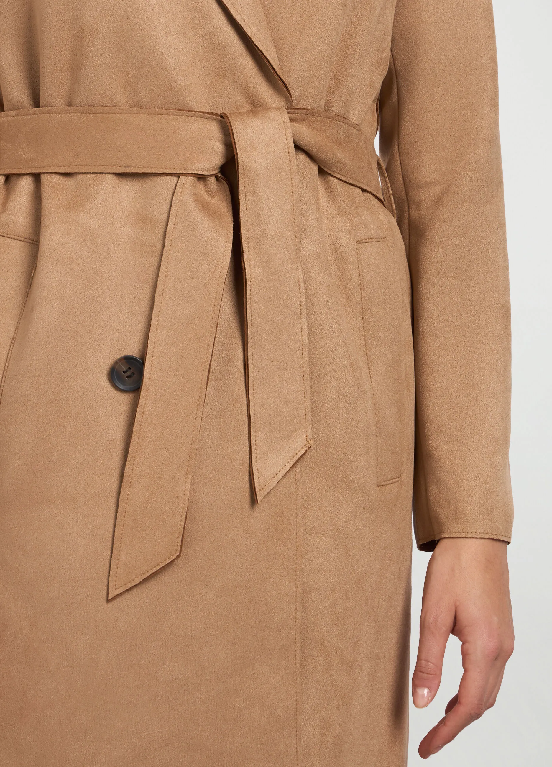 IWIE  Trench doppiopetto effetto scamosciato donna