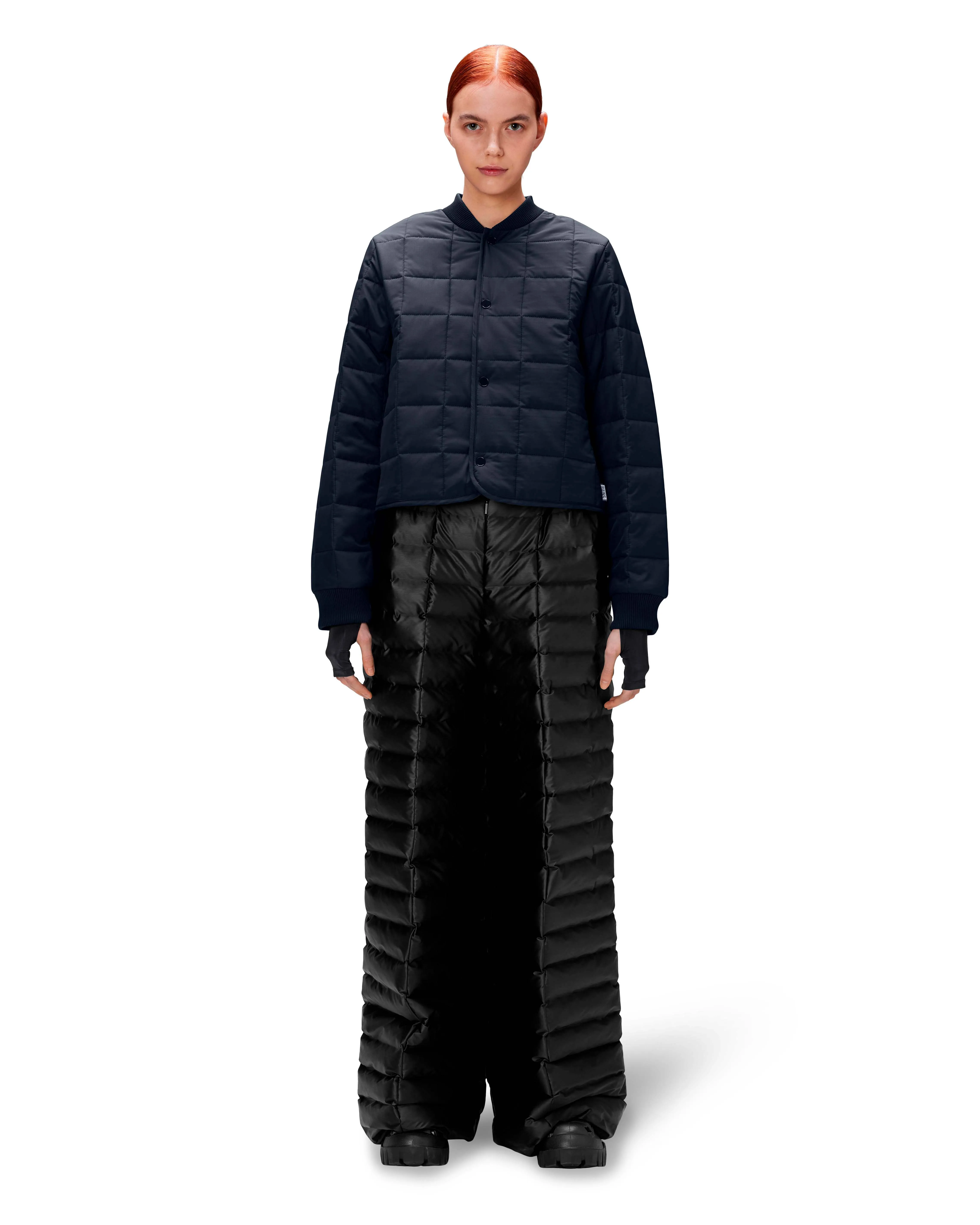 Liner W Bomber Jacket blu in tessuto idrorepellente con colletto in piedi