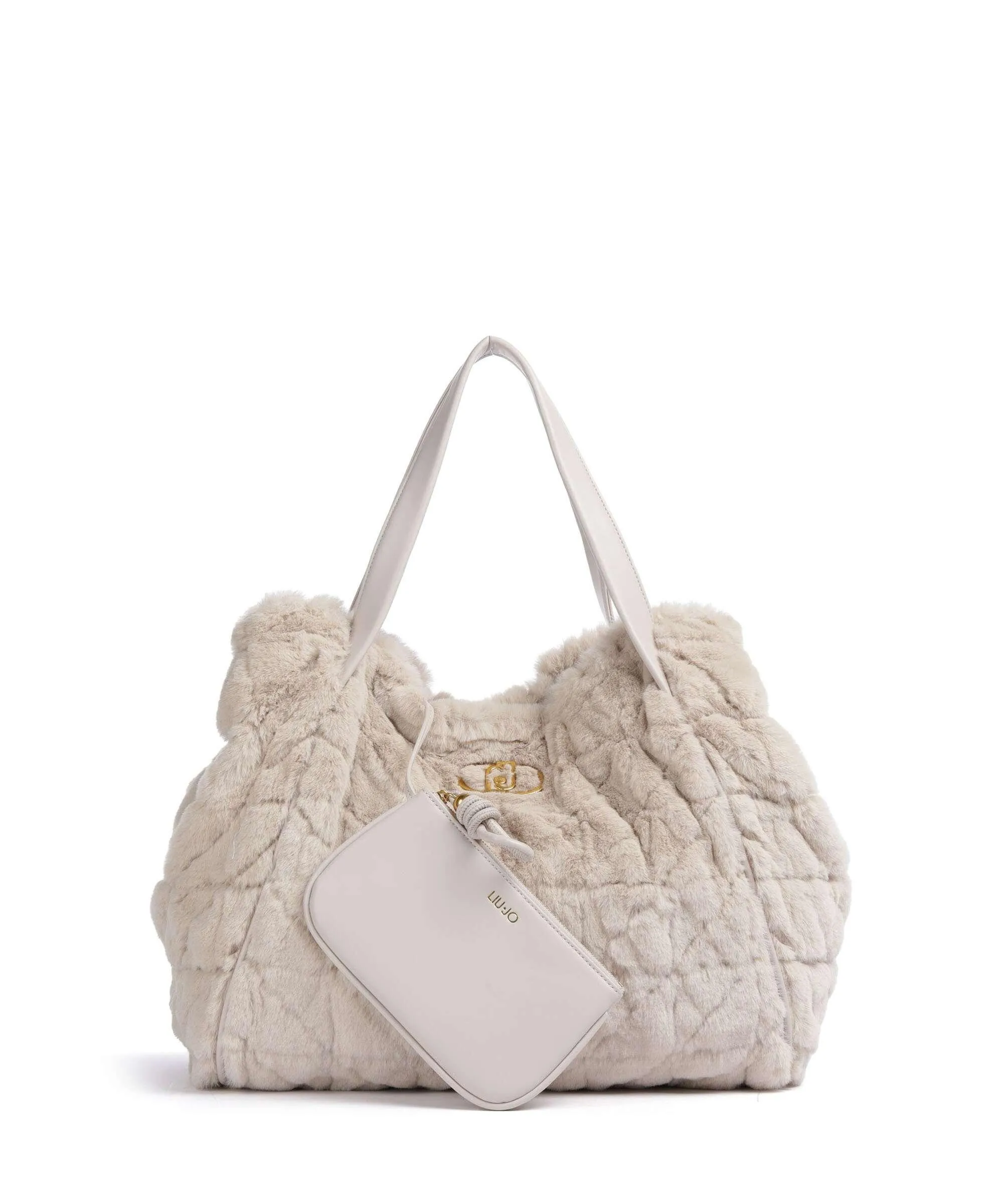  Liu Jo Cromite Borsa shopper poliestere, pelle sintetica beige  