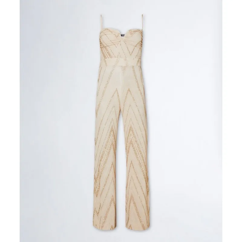LIUJO tuta chevron da cerimonia BRIGHT CAMEO LUREX