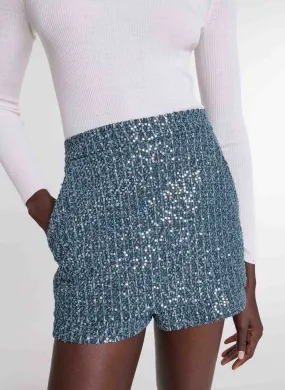  MAJE   Gonna a vita alta dritta in tweed | Blu