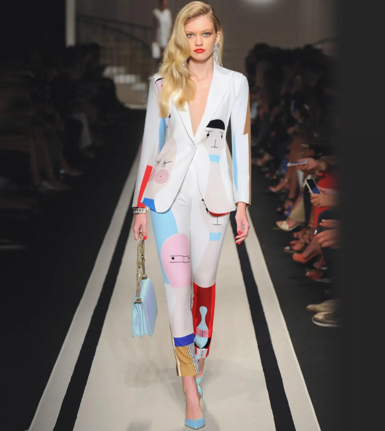 Nuovo designer di alta qualità Runway Abito bianco in due pezzi Giacca con un bottone Blazer Piedi Pantaloni Abito da donna in t