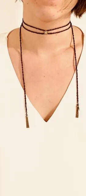 PF MILANOJEWELS  Collana TRES CHIC SLIM  seta duna con argento placcato oro rosa