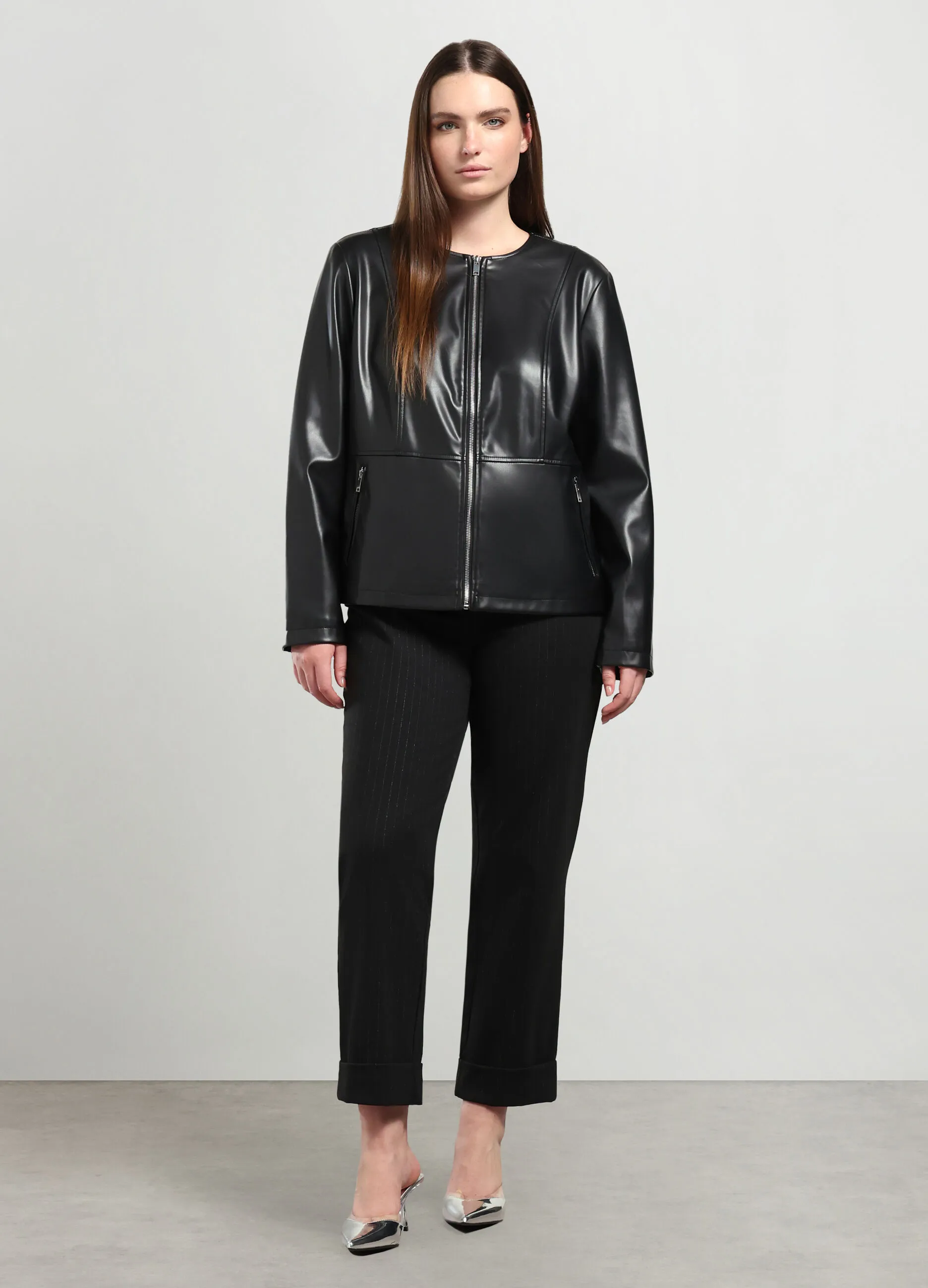 ROSA THEA  Giacca in eco pelle donna curvy