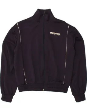 RUSSELL ATHLETIC Womens Tracksuit Top Jacket UK 6 XS Navy Blue Polyester