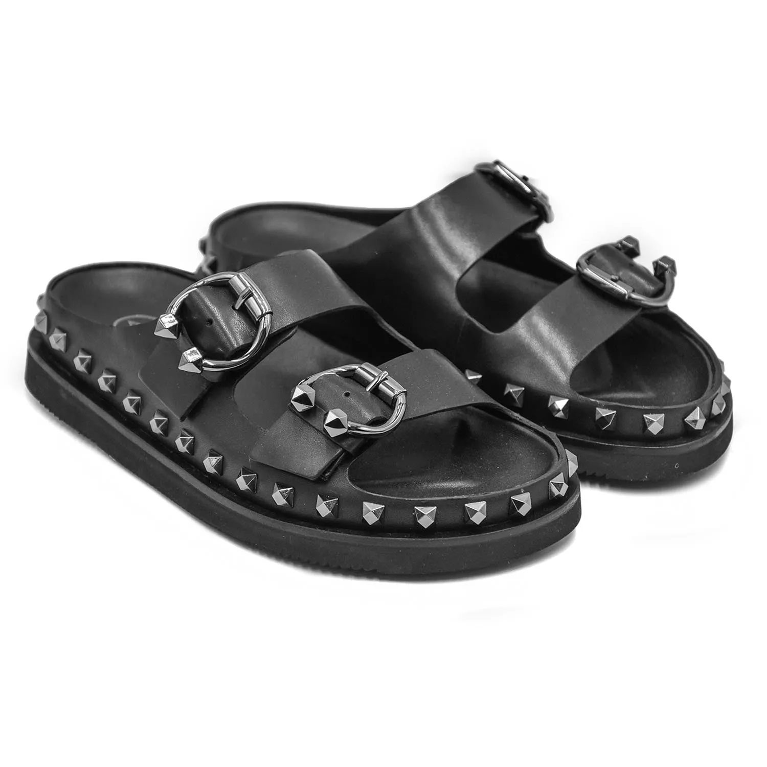 Sandali Ash Nero Ulla01 Dalla Particolare Fibbia A Piercing Donna
