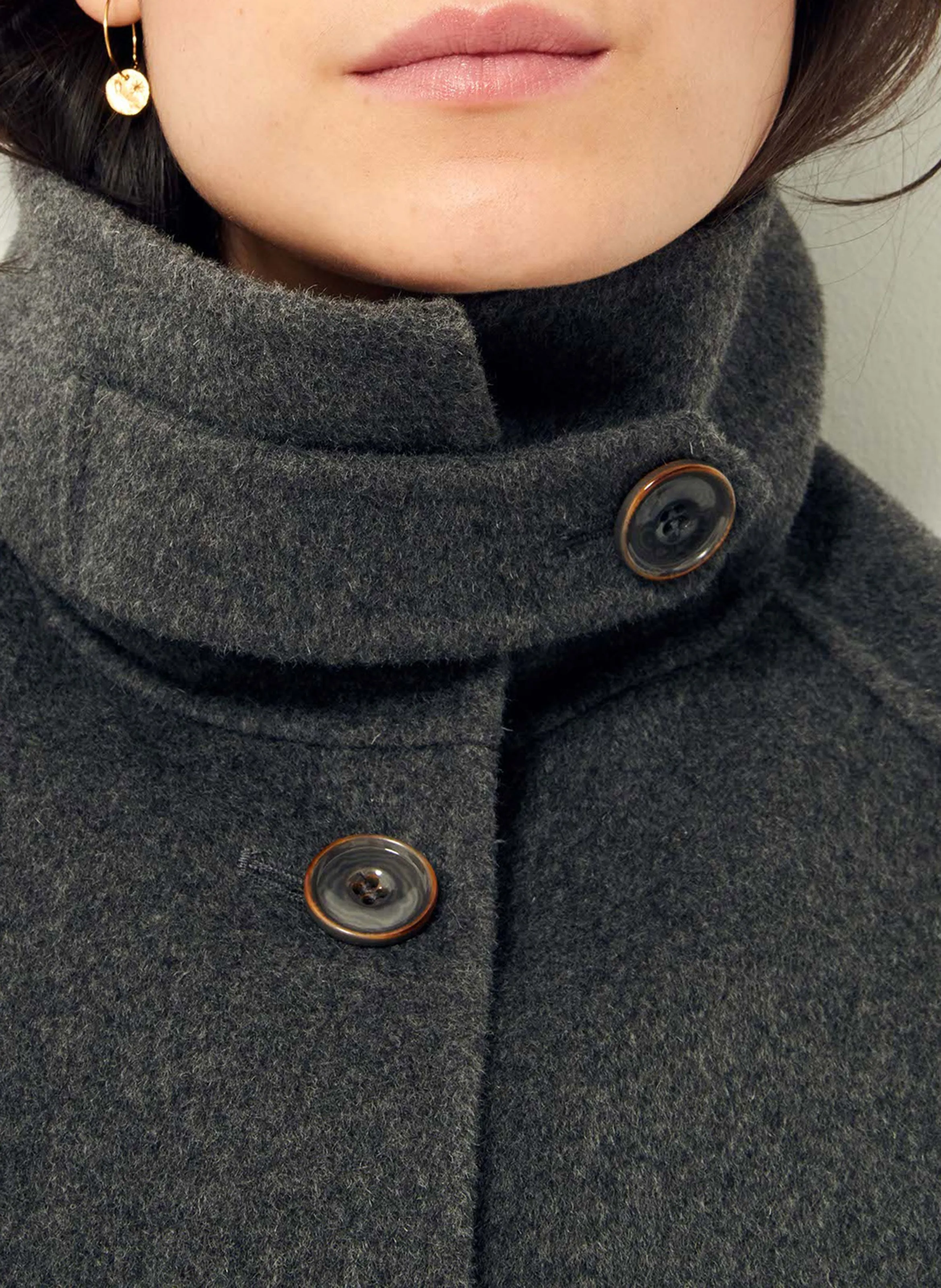  SESSUN   VALLEY NEVADO - Cappotto corto collo alto in misto lana | Grigio