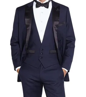 Smoking da sposo da sposo blu navy da sposo Costume da sposo Homme Business Party Abiti da uomo 3 pezzi Giacca Pantaloni Gilet