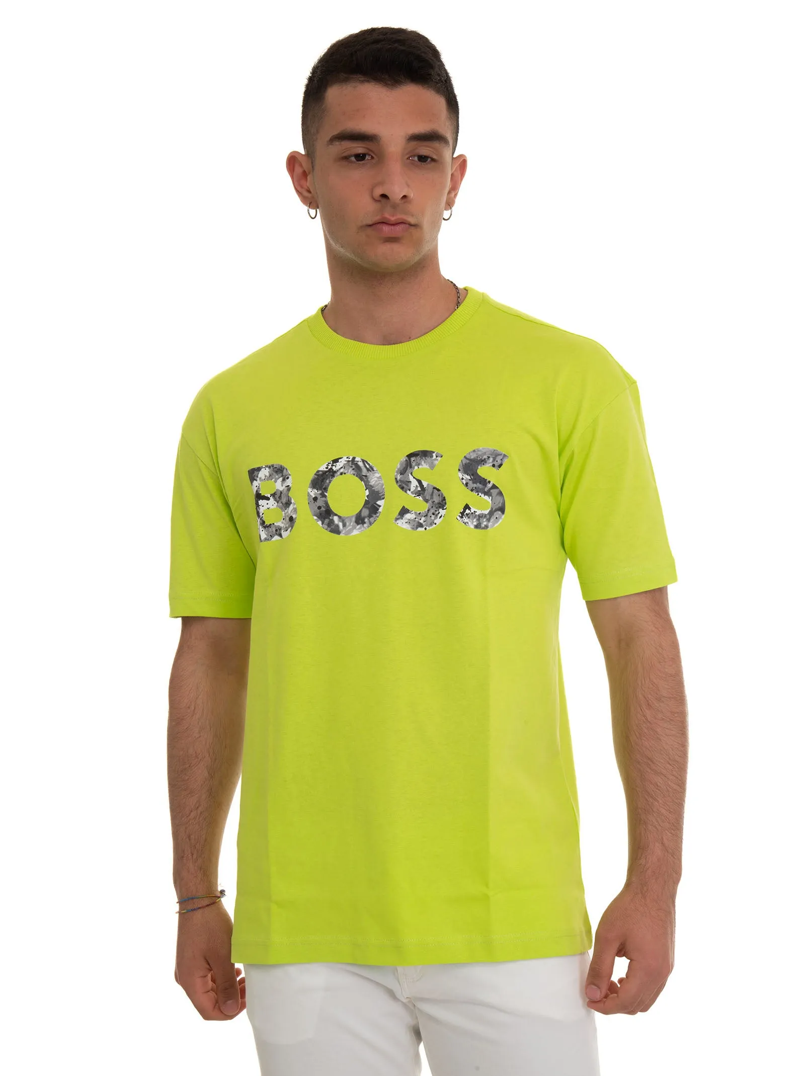 T-shirt girocollo TEELOTUS Lime BOSS Uomo