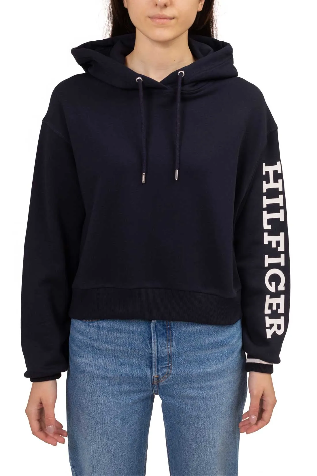 TOMMY HILFIGER Felpa donna estiva relaxed con cappuccio