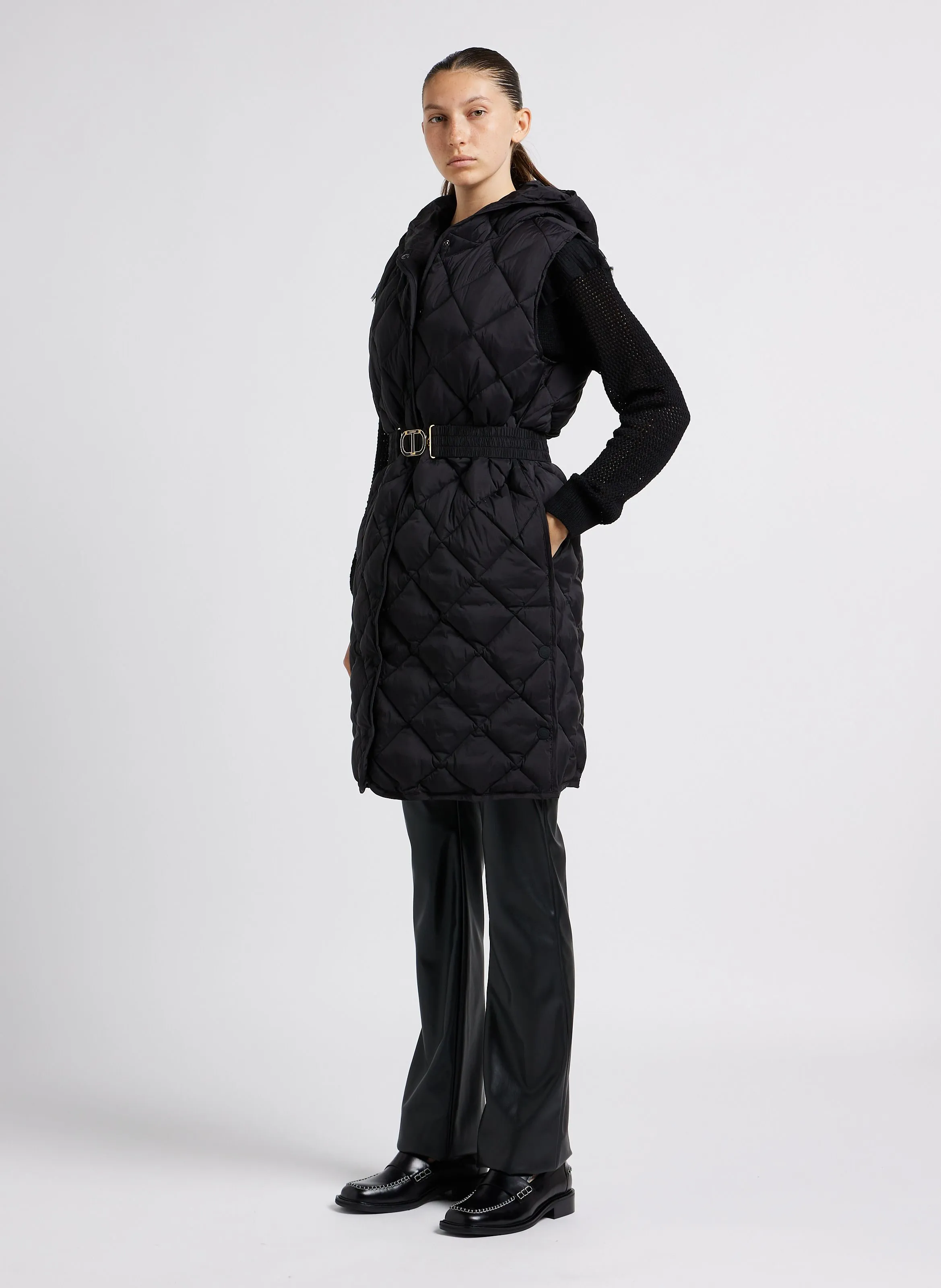  TWINSET   Piumino con cappuccio | Nero