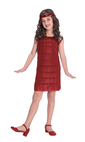 Vestito flapper anni '20 rosso per ragazze