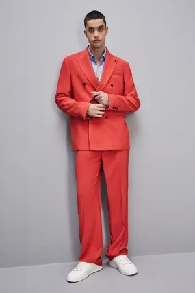 Zweireihiges Regular-Sakko aus Viskose-Twill